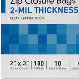McKesson Reclosable Bag 2 X 3 Inch Polyethylene Clear Zipper Closure (957782_BG) 1/BG