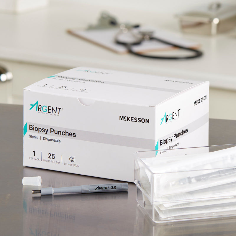 McKesson Argent™ Biopsy Punch Dermal 3 mm (1175172_CS) 100/CS