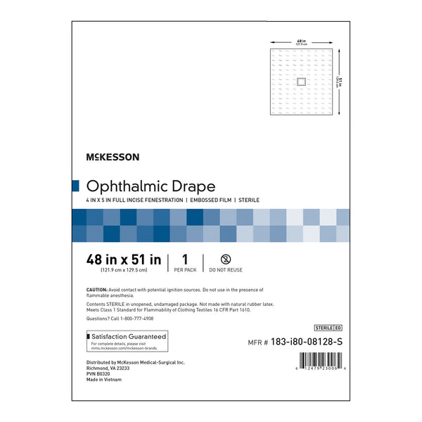 McKesson EENT Drape Surgical Ophthalmic Drape 48 W X 51 L Inch Sterile (1101262_PK) 1/PK