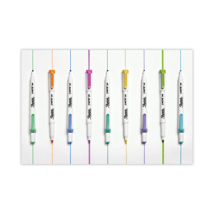 Sharpie® S-Note Creative Markers, Assorted Ink Colors, Bullet/Chisel Tip, White Barrel, 8/Pack (SAN2154173)