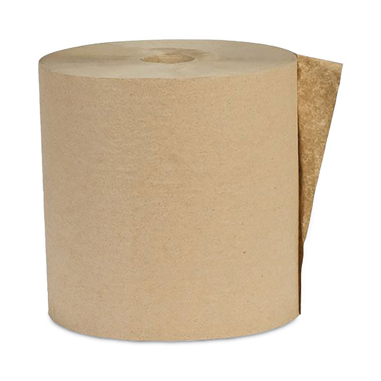 Eco Green® Recycled Hardwound Paper Towels, 1-Ply, 8" x 600 ft, 1.6 Core, Kraft, 12 Rolls/Carton (APAEK6016)