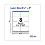 Avery® Shipping Labels with TrueBlock Technology, Laser Printers,  2.5 x 4, White, 8/Sheet, 100 Sheets/Pack (AVE5817) 1 Pack