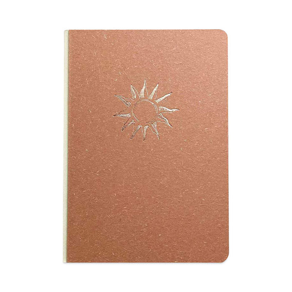 Denik Embossed Canvas Layflat Hardbound Journal, Gold Rise/Shine Artwork, Dotted Rule, Rose-Brown/Cream Cover, (64) 7 x 5 Sheets (DNKCET569D) Each