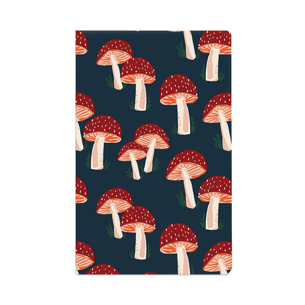 Denik Classic Layflat Softcover Notebook, Mushroom Artwork, Medium/College Rule, Navy Blue/Multicolor Cover, (72) 8 x 5 Sheets (DNKLFC1138L) Each