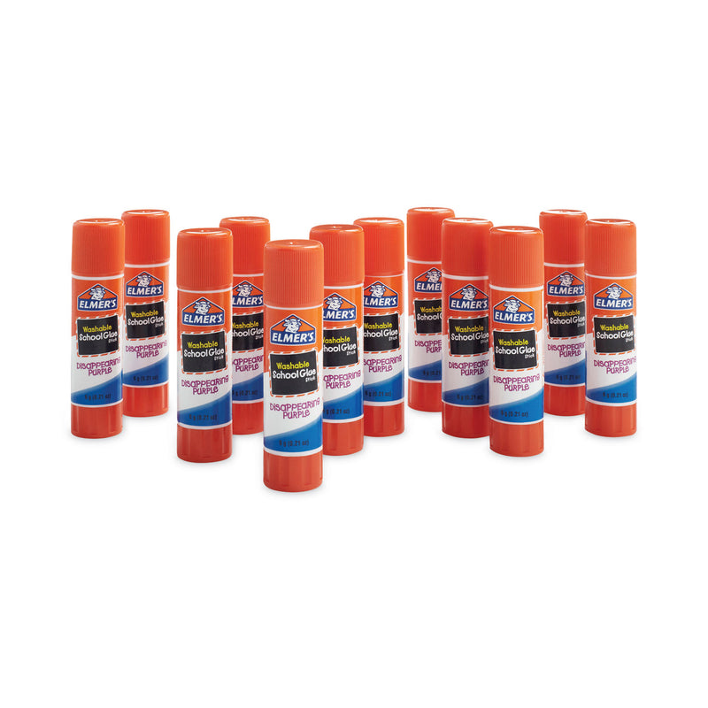 Elmer's® Disappearing Purple School Glue Stick, 0.21 oz, Dries Clear, 12/Pack (EPIE1559) Pack of 12