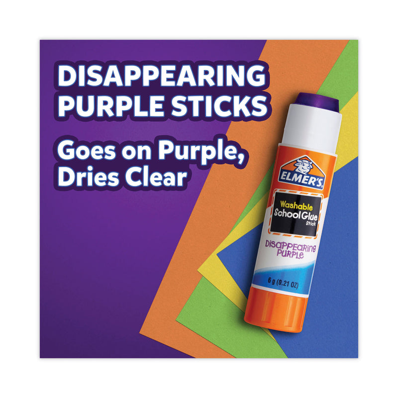 Elmer's® Disappearing Purple School Glue Stick, 0.21 oz, Dries Clear, 12/Pack (EPIE1559) Pack of 12