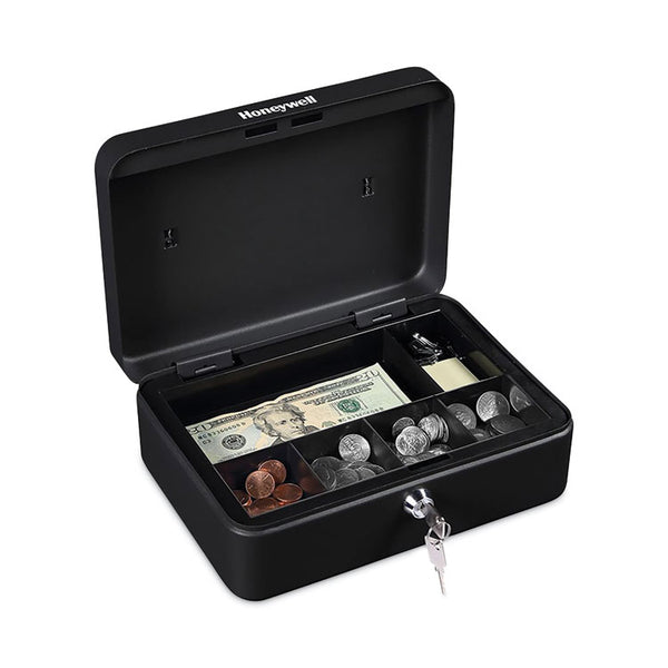 Honeywell Standard Cash Box, 9.8 x 7.3 x 4.1, Steel, Black (HWL6112) Each