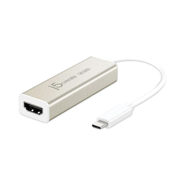 j5create® USB-C to HDMI Adapter, 5.71", Silver/White (JCRJCA153US) Each