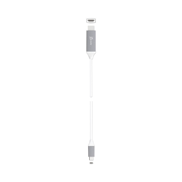 j5create® HDMI 4K Audio/Video Cable, 6 ft, White (JCRJCC153G) Each