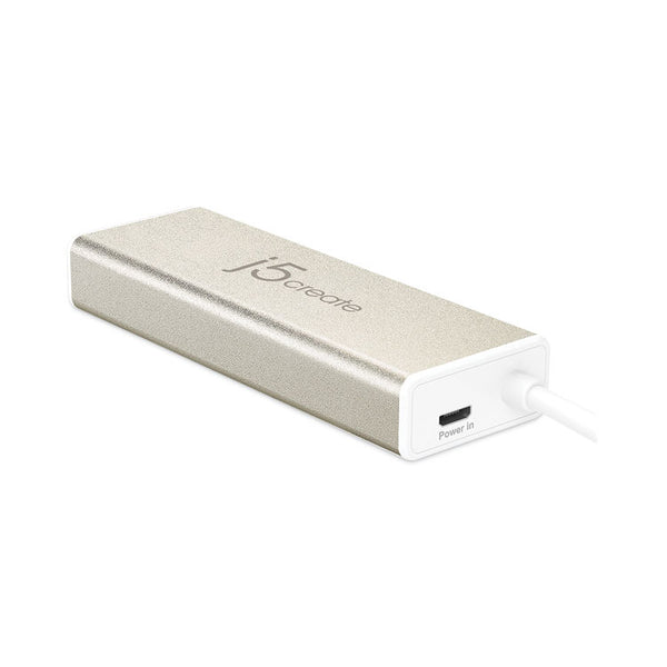 j5create® USB-C Hub with SD/Micro SD Card Reader, 3 Ports, Silver (JCRJCH347) Each