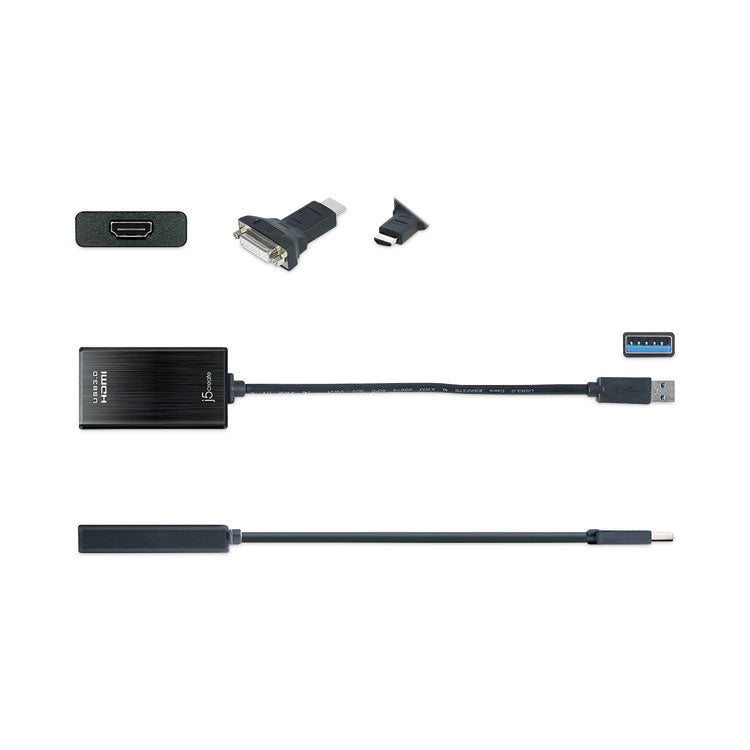 j5create® USB to HDMI/DVI Adapter, 7.87", Black (JCRJUA350A) Each