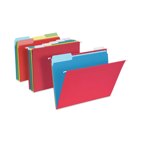 Pendaflex® Teacher's Hanging File Folder Combo Kit, Letter Size, Assorted Colors, (25) 1/5-Cut Hanging Folders,(50) 1/3-Cut File Folders (PFX99199) Box of 75