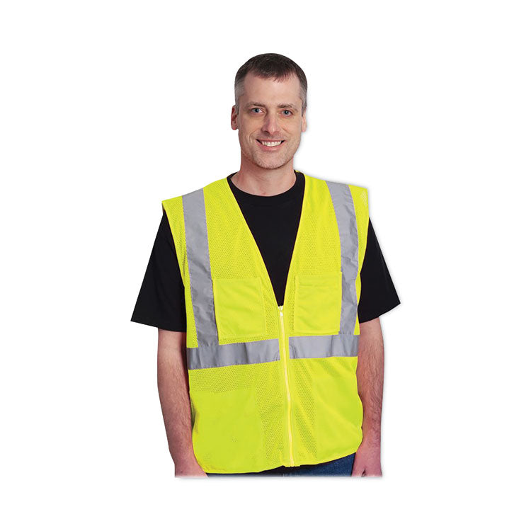 PIP ANSI Class 2 Hook and Loop Safety Vest, 2X-Large, Hi-Viz Lime Yellow (PID302MVGLY2X) Each