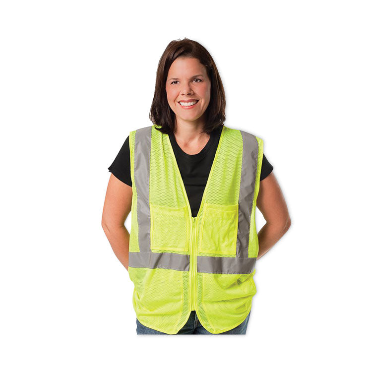 PIP ANSI Class 2 Hook and Loop Safety Vest, 2X-Large, Hi-Viz Lime Yellow (PID302MVGLY2X) Each