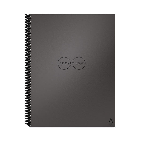 Rocketbook Flip Smart Notepad, Black Cover, Lined/Dot Grid Rule, 8.5 x 11, White, 16 Sheets