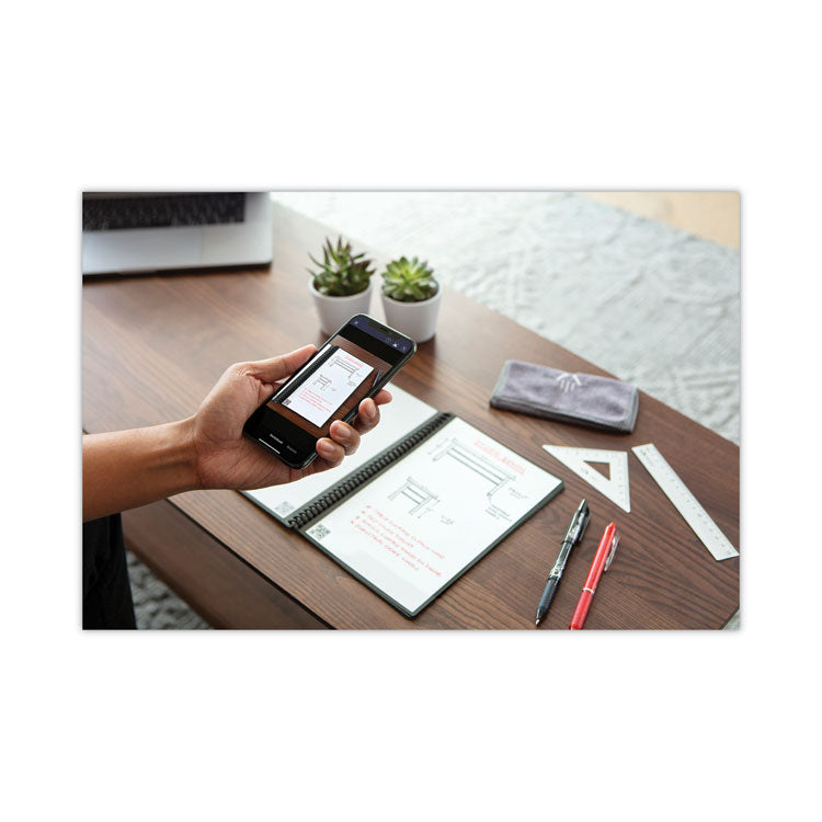 Rocketbook Fusion Smart Notebook, Seven Assorted Page Formats, Gray Cover, (21) 8.8 x 6 Sheets (RKBEVRFERCCIGFR) Each