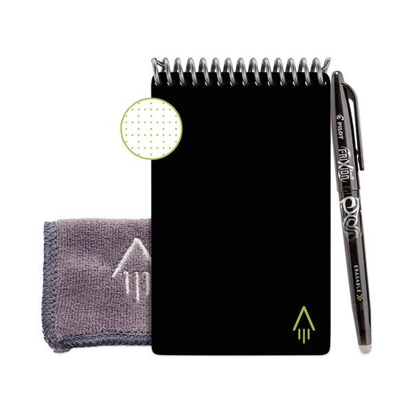 Rocketbook Mini Notepad, Black Cover, Dot Grid Rule, 3 x 5.5, White, 24 Sheets (RKBEVRMR)