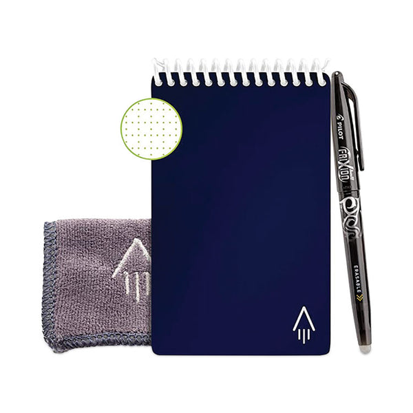 Rocketbook Mini Notepad, Midnight Blue Cover, Dot Grid Rule, 3 x 5.5, White, 24 Sheets (RKBEVRMRCDF)