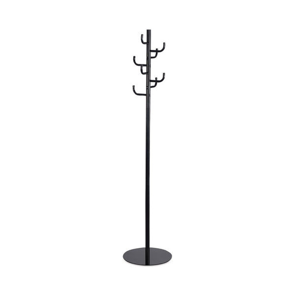 Safco® Hook Head Coat Rack, 8 Hooks, 15 x 15 x 68, Black, Ships in 1-3 Business Days (SAF4241BL)