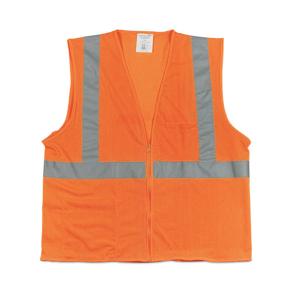 PIP ANSI Class 2 Hook and Loop Safety Vest, 2X-Large, Hi-Viz Orange (PID302MVGOR2X) Each