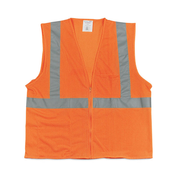 PIP Zipper Safety Vest, X-Large, Hi-Viz Orange (PID302MVGZORXL) Each