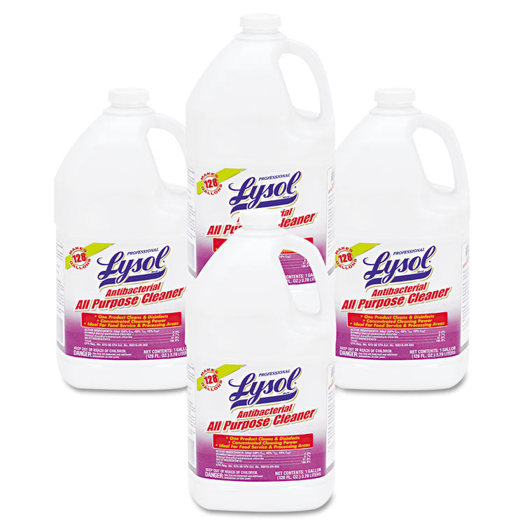 Professional LYSOL® Brand Antibacterial All-Purpose Cleaner Concentrate, 1 gal Bottle, 4/Carton (RAC74392) Carton of 4