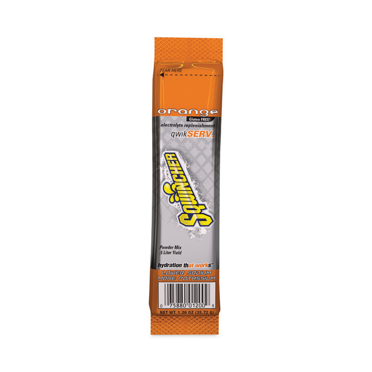 Sqwincher® Thirst Quencher QwikServ Electrolyte Replacement Drink Mix, Orange, 1.26 oz Packet, 8/Pack (SQW060900OR) Pack of 8