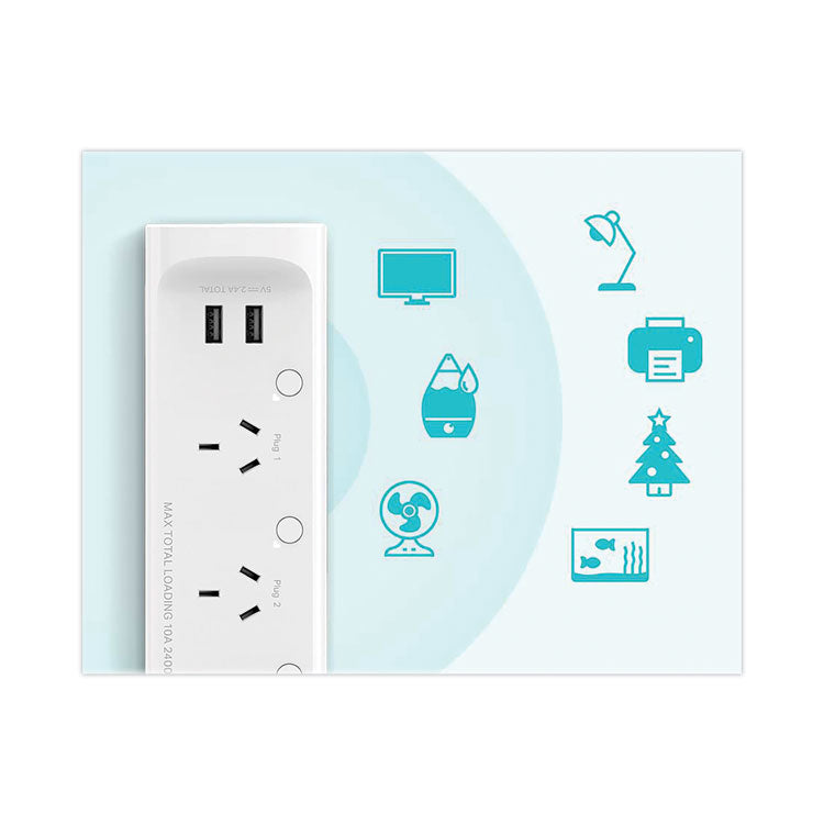 TP-Link Kasa Smart WiFi 3-Outlet Power Strip, 3 AC Outlets/2 USB Ports, White (TPLKP303) Each