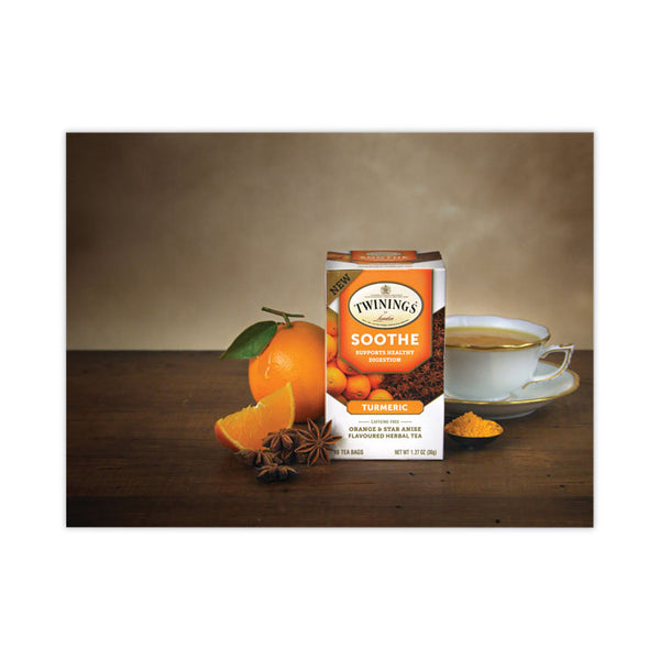 TWININGS® Soothe Decaf Orange and Star Anise Herbal Tea Bags, 0.07 oz Bag, 18/Box (TWGTNA53662)