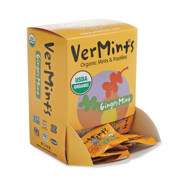 VerMints® VerMints Organic Mints/Pastilles, Gingermint, 2 Mints/0.7 oz Individually Wrapped, 100/Box (VEMVNT00994) Box of 100