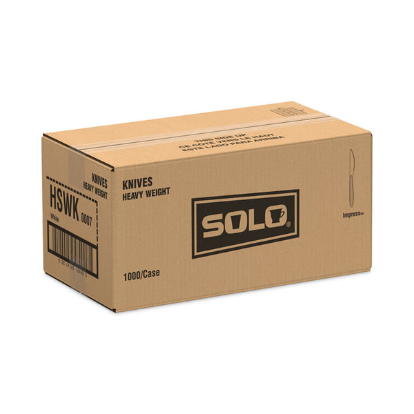 SOLO® Impress Heavyweight Full-Length Polystyrene Cutlery, Knife, White, 1,000/Carton (SCCHSWK0007) Case of 1000