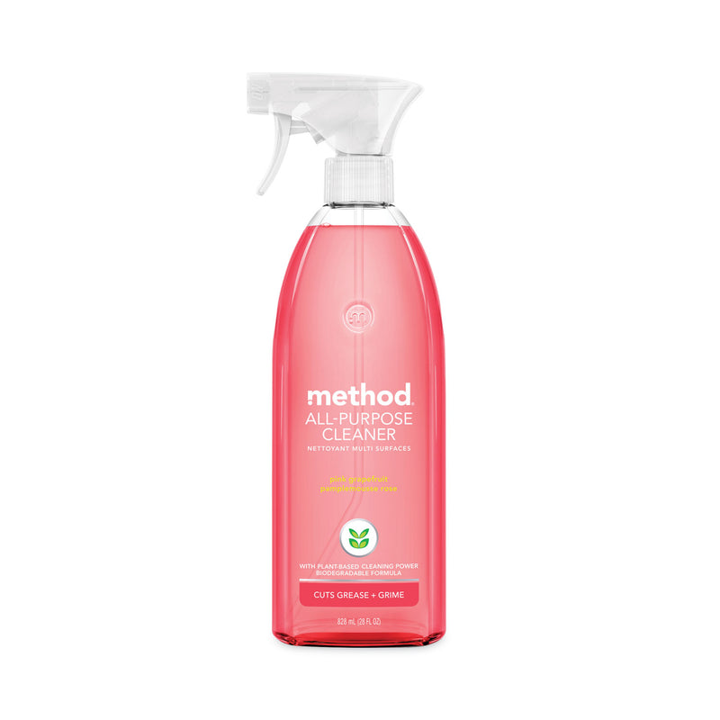 Method® All Surface Cleaner, Pink Grapefruit, 28 oz Spray Bottle, 8/Carton (MTH317939CT) Case of 8