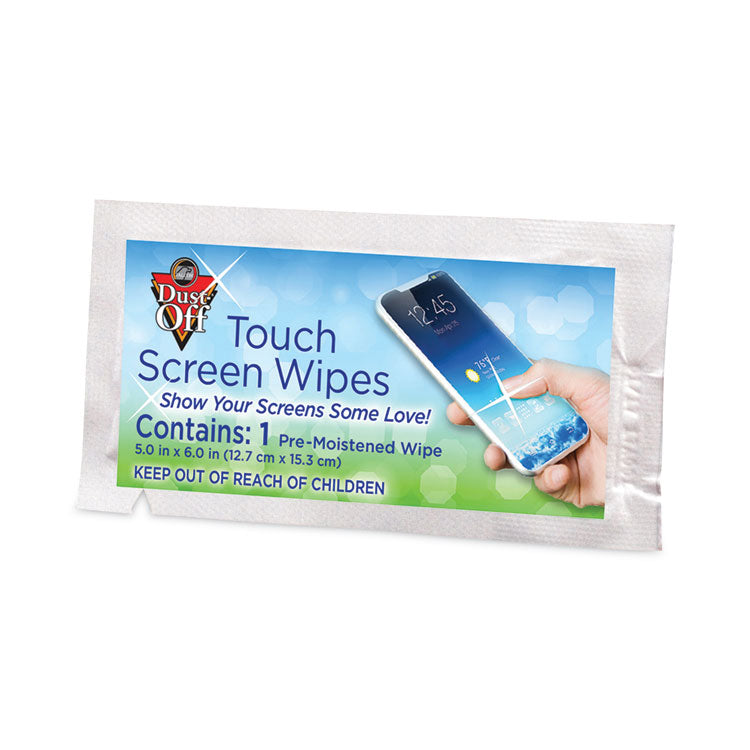 Dust-Off® Touch Screen Wipes, 5 x 6, Citrus, 200 Individual Foil Packets in an Easy Grab Jar (FALDMHJ)