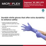 Supreno® EC Exam Glove X-Large NonSterile Nitrile Extended Cuff Length Textured Fingertips Blue Chemo Tested / Fentanyl Tested (446002_CS) 500/CS