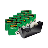 Scotch® Magic Tape Desktop Dispenser Value Pack, 1" Core, 0.75" x 83.33 ft, Clear, 10/Pack (MMM810K10C17MB)
