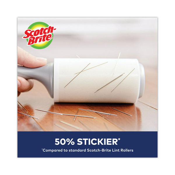Scotch-Brite™ Lint Roller, Extra Sticky, Heavy-Duty Handlle, 48 Sheets/Roll (MMM830RS48)