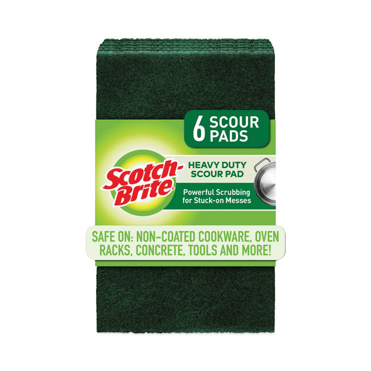 Scotch-Brite® Heavy-Duty Scouring Pad, 3.8 x 6, Green, 5/Carton (MMM2265)