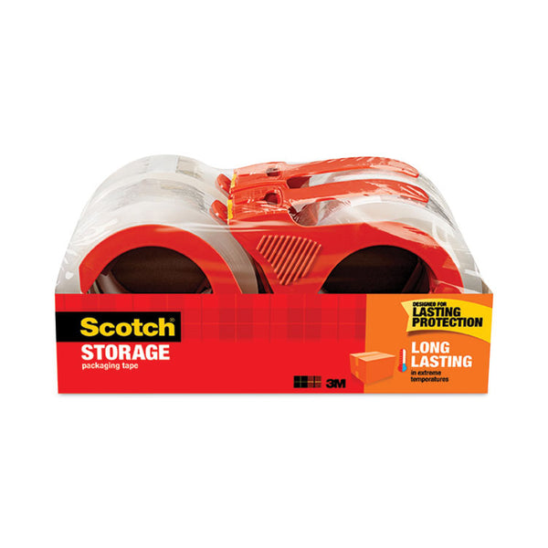 Scotch® Storage Tape with Dispenser, 3" Core, 1.88" x 38.2 yds, Clear, 4/Pack (MMM3650S4RD)
