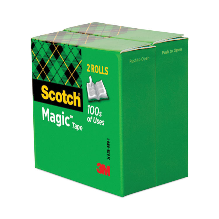 Scotch® Magic Tape Refill, 3" Core, 0.5" x 72 yds, Clear, 2/Pack (MMM8102P1272)