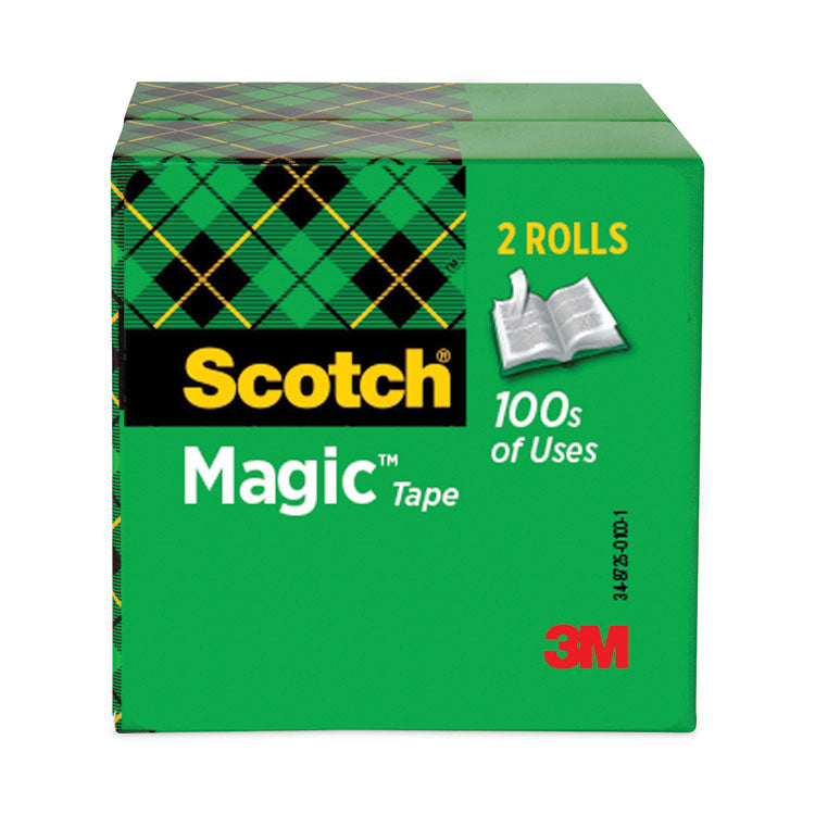 Scotch® Magic Tape Refill, 3" Core, 0.5" x 72 yds, Clear, 2/Pack (MMM8102P1272)