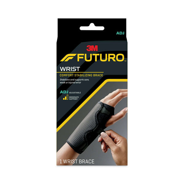 FUTURO™ Adjustable Reversible Splint Wrist Brace, Fits Wrists 5.5" to 8.5", Black (MMM10770EN) Each