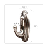 Command™ Decorative Hooks, Traditional, Large, Plastic, Silver, 5 lb Capacity, 1 Hook and 2 Strips/Pack (MMM17053BNES) Each