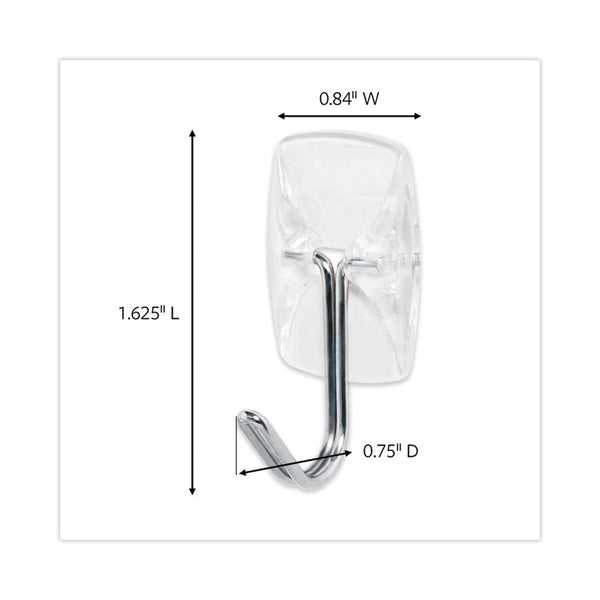 Command™ Clear Hooks and Strips, Small, Plastic/Metal, 0.5 lb Capacity, 40 Hooks and 48 Strips/Pack (MMM17067CLRS40N)