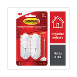 Command Medium Wire Hook, 3 lb (1.36 kg) Capacity, White, Plastic, 2/Pack (MMM17068ES) Pack of 2