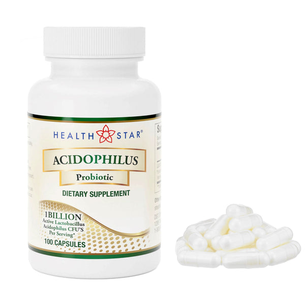 HEALTHSTAR® Probiotic Dietary Supplement 100 per Bottle Capsule (852556_BT) 1/BT
