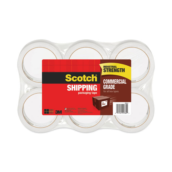 Scotch® 3750 Commercial Grade Packaging Tape, 3" Core, 1.88" x 54.6 yds, Clear, 6/Pack (MMM37506)