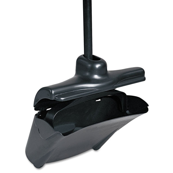 Rubbermaid® Commercial Lobby Pro Upright Dustpan, with Cover, 12.5w x 37h, Plastic Pan/Metal Handle, Black (RCP253200BLA)