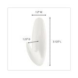 Command™ Designer Hooks, Medium, Plastic, White, 3 lb Capacity, 6 Hooks and 12 Strips/Pack (MMM170816ES)