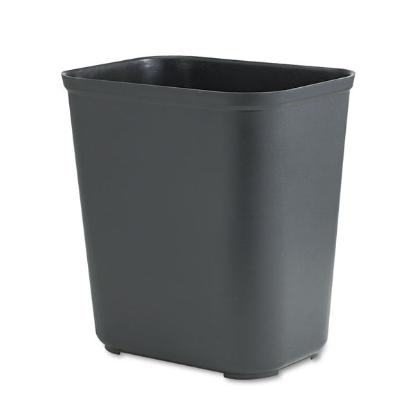 Rubbermaid® Commercial Fiberglass Wastebasket, 7 gal, Fiberglass, Black (RCP254300BK) Each