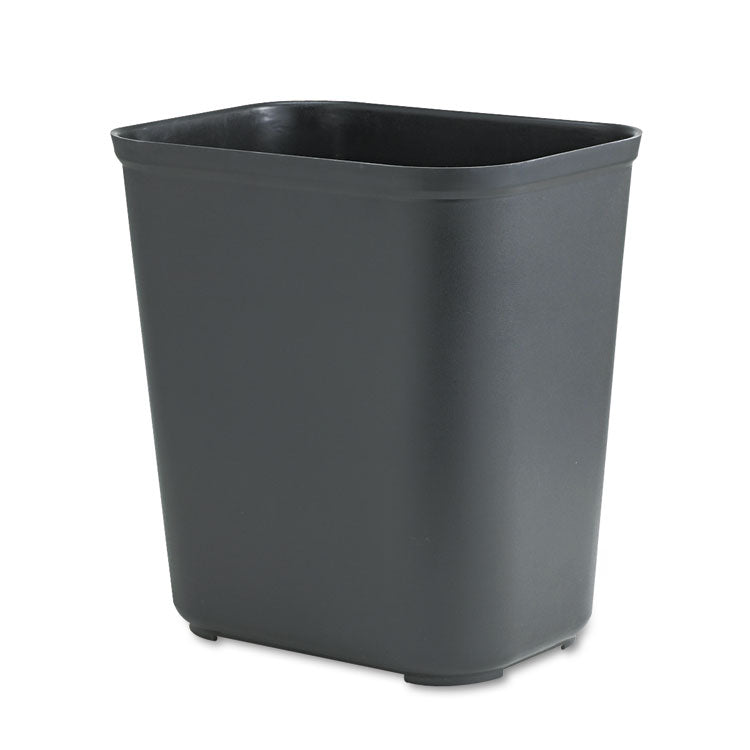 Rubbermaid® Commercial Fiberglass Wastebasket, 7 gal, Fiberglass, Black (RCP254300BK)